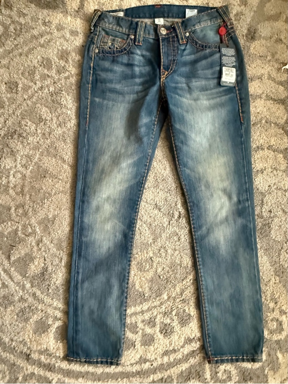 True Religion Distressed Blue Skinny Jeans